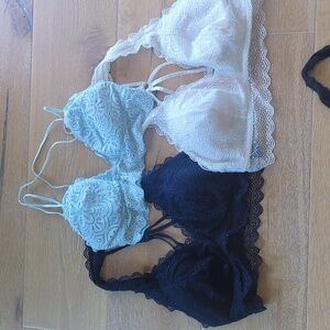 Lot of 3 lace bralettes